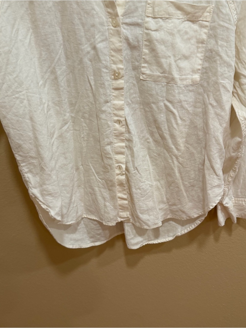 Z Supply Ivory Button-Down Shirt Linen Blend Medium - Picture 10 of 15